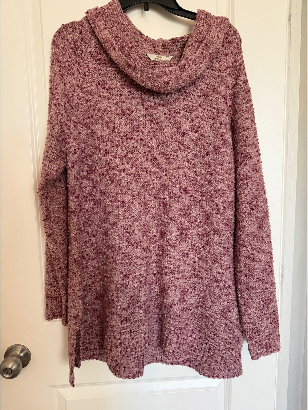 Bob Timberlake Women's XL Pink Marled Knit Cowl Neck Sweater